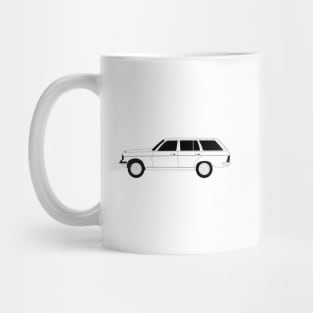 Mercedes W123 Black Outline Mug